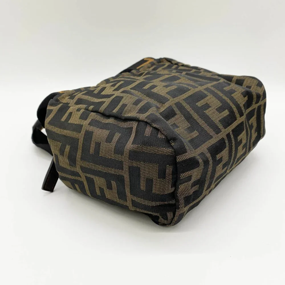 Authentic FENDI 2151/26541/009 Mini Handbag Pouch Zucca Nylon Canvas Khaki Brown - Picture 4 of 7